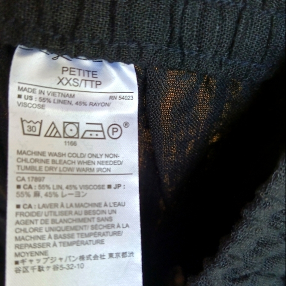 Banana Republic Petite Cargo Linen Black Pants Size XXS - Picture 6 of 6